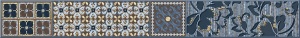 Бордюр настенный Камлот Индиго Эйша 50x405 синий