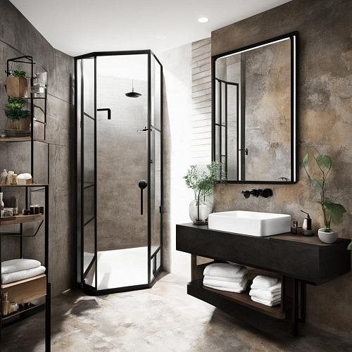 Ванная комната в стиле лофт: индустриальный дизайн сантехнических элементов