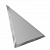 Плитка зеркальная Треугольник угол 180 мм серебро матовое (с фацетом 10 мм)